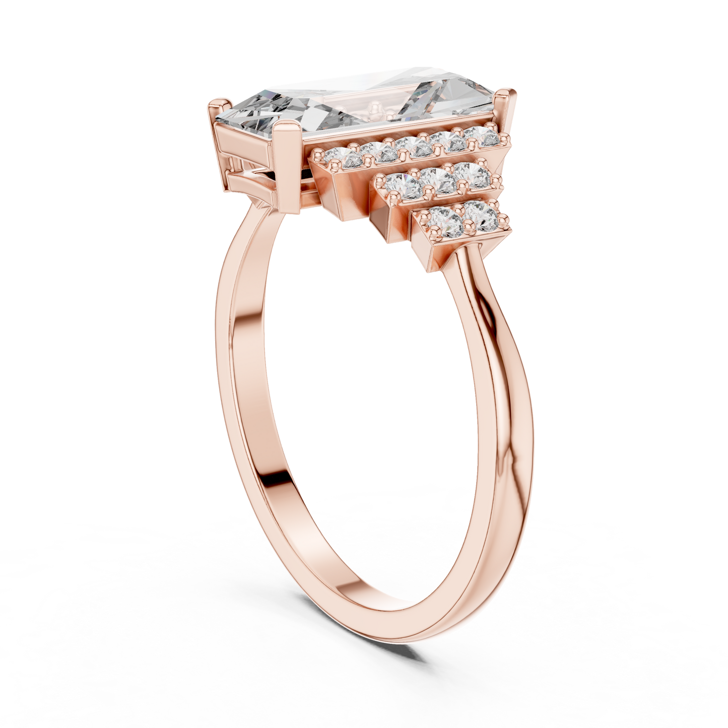 Art Deco Baguette Diamond Ring – Rose Gold