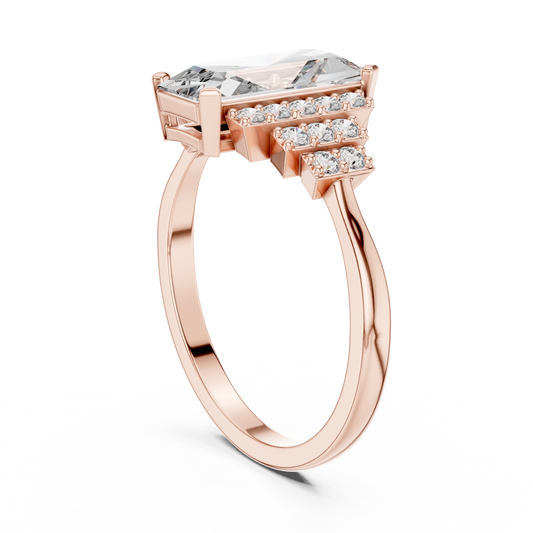 Art Deco Baguette Diamond Ring – Rose Gold
