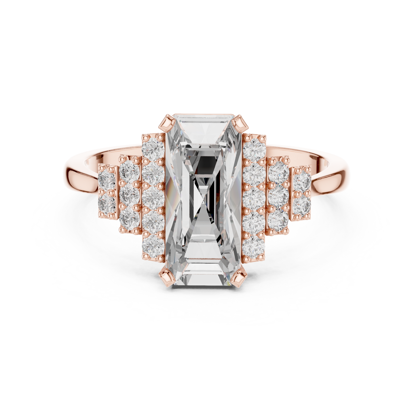 Art Deco Baguette Diamond Ring – Rose Gold