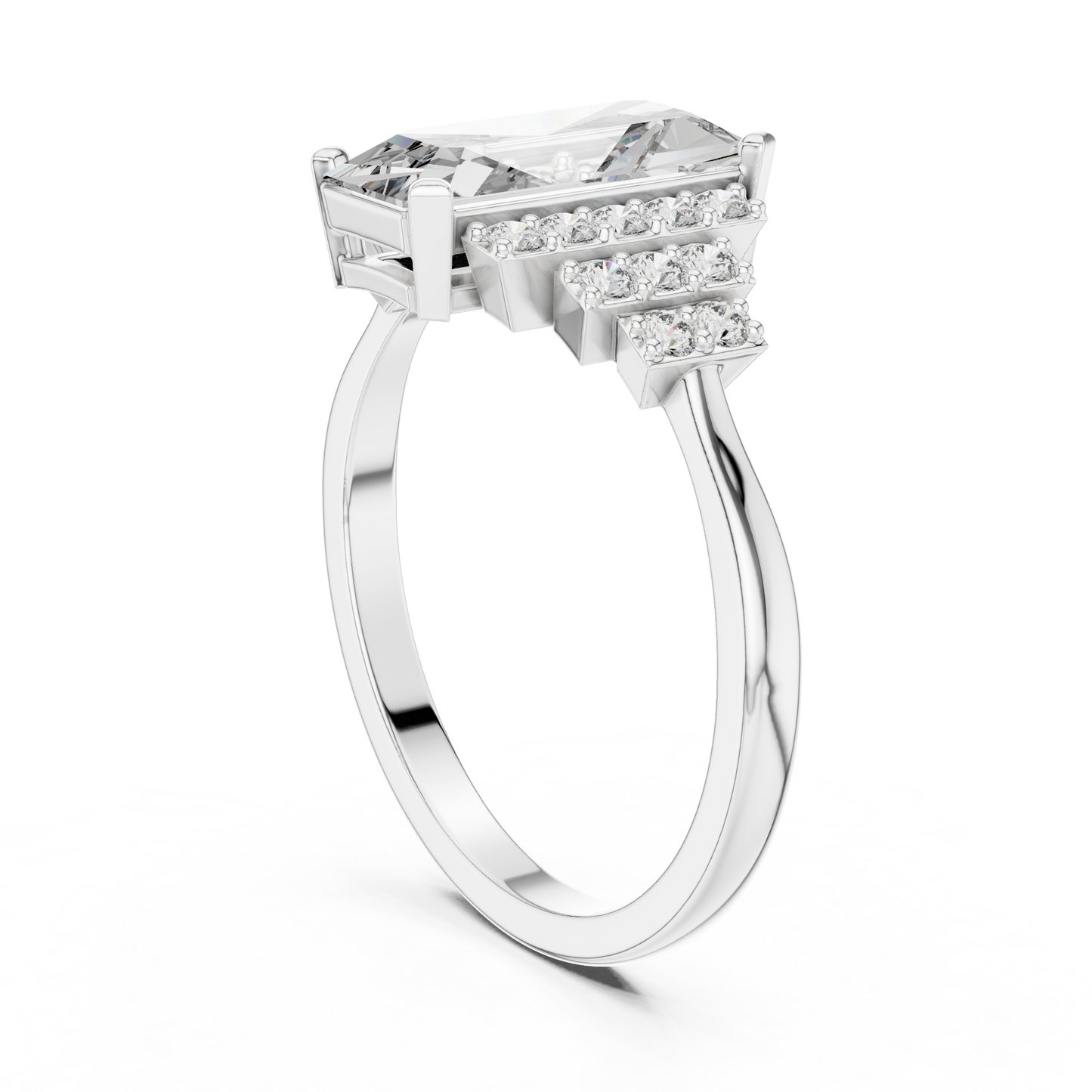 Art Deco Baguette Diamond Ring – Rose Gold