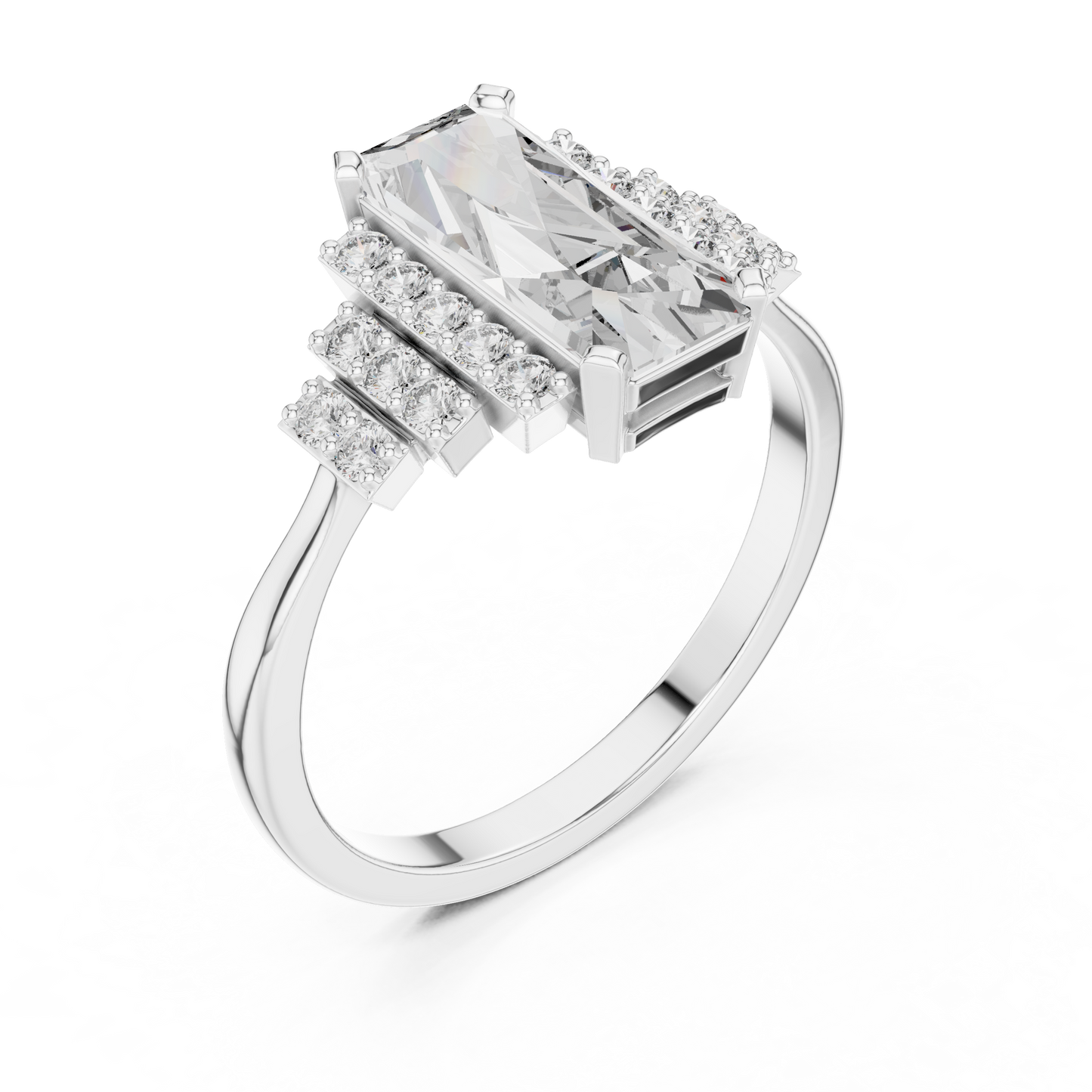 Art Deco Baguette Diamond Ring – Rose Gold
