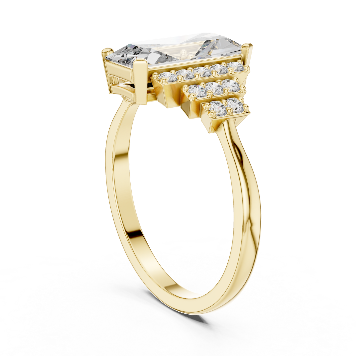 Art Deco Baguette Diamond Ring – Rose Gold