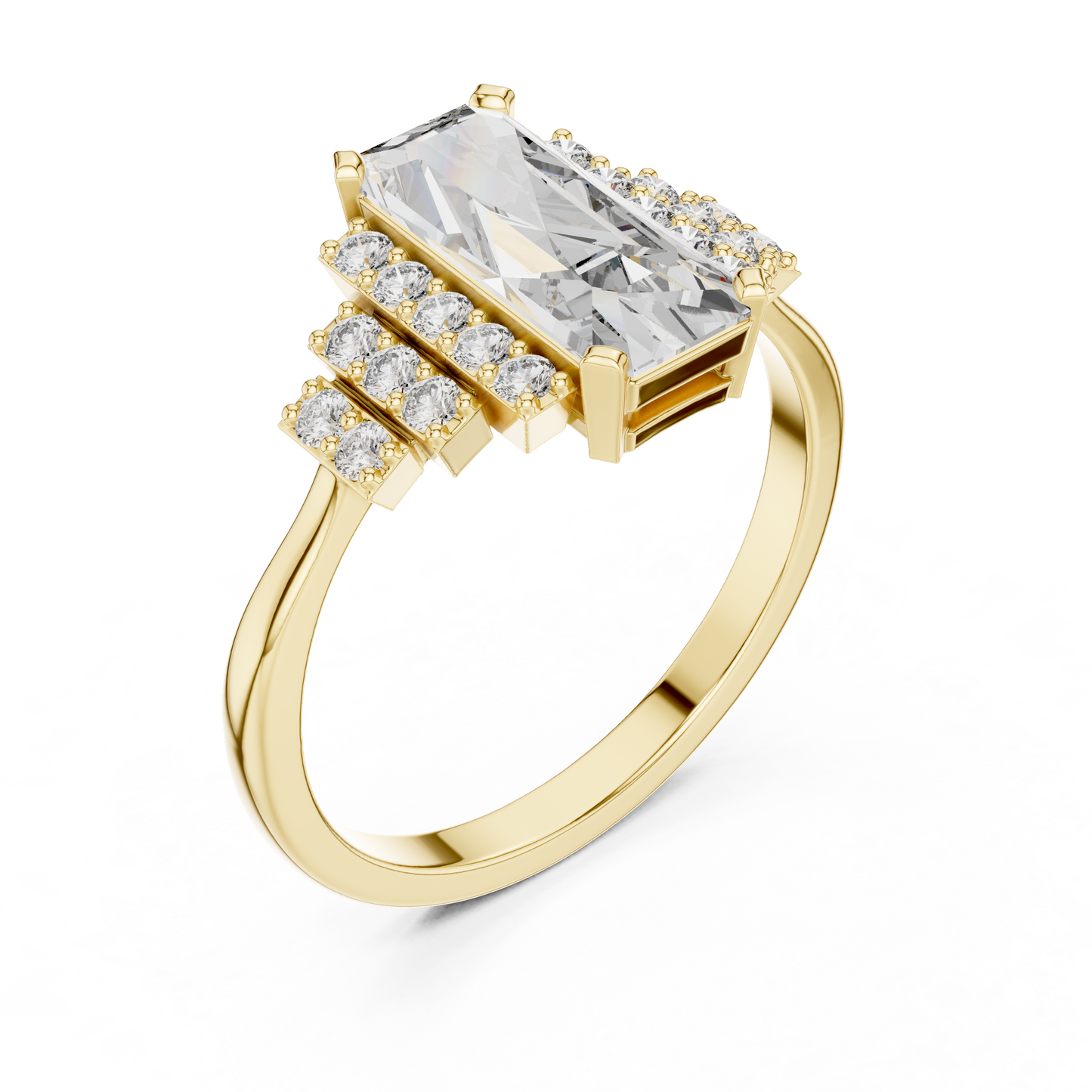 Art Deco Baguette Diamond Ring – Rose Gold