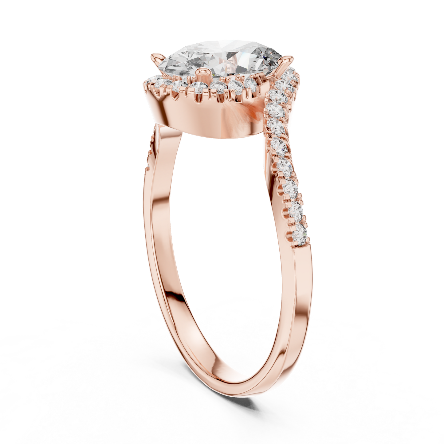Oval Solitaire Diamond Ring in Rose Gold | Available in Yellow Gold, Platinum & 925 Silver