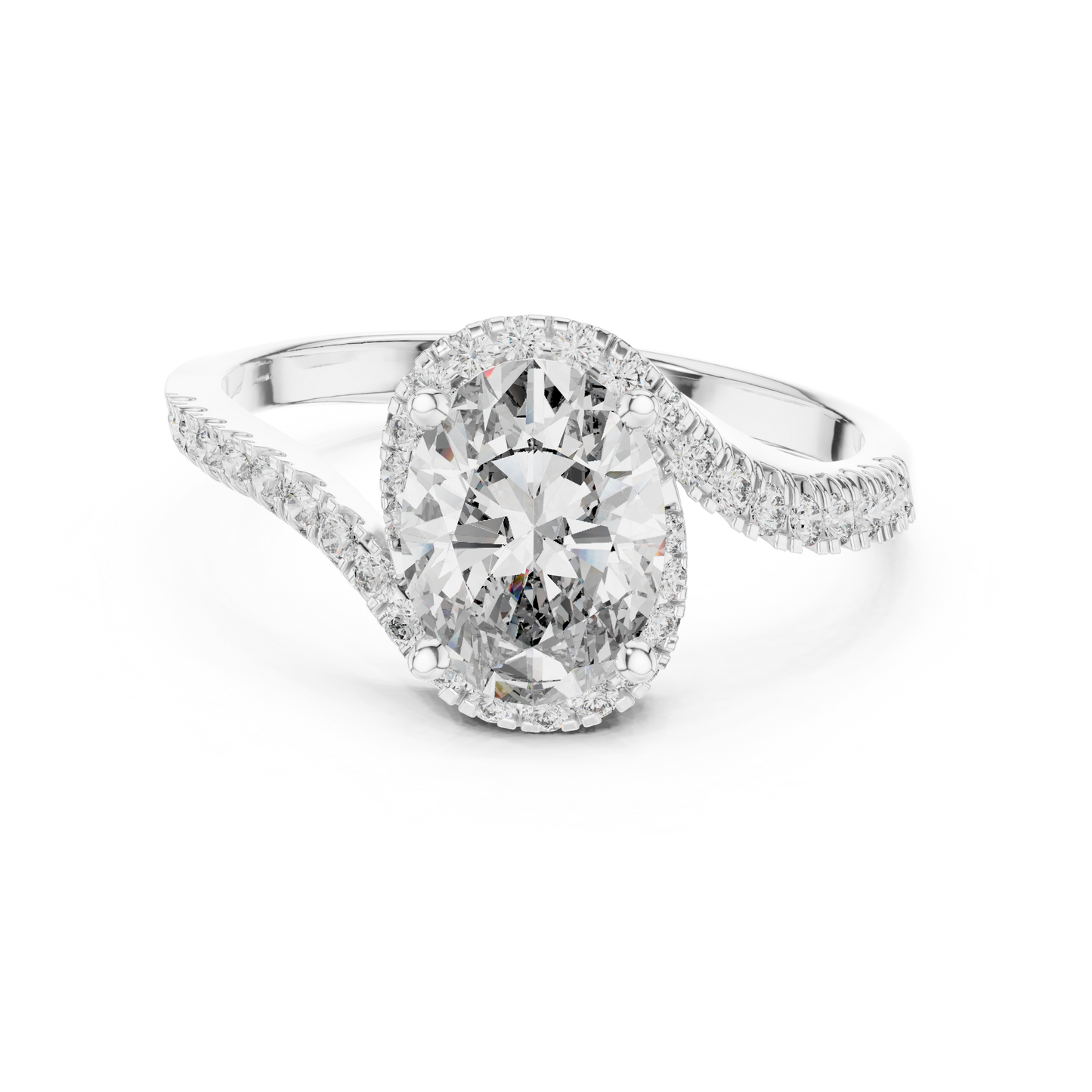 Oval Solitaire Diamond Ring in Rose Gold | Available in Yellow Gold, Platinum & 925 Silver