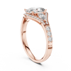 Three-Stone Oval Solitaire Diamond Ring in Rose Gold | Available in Yellow Gold, Platinum & 925 Silver
