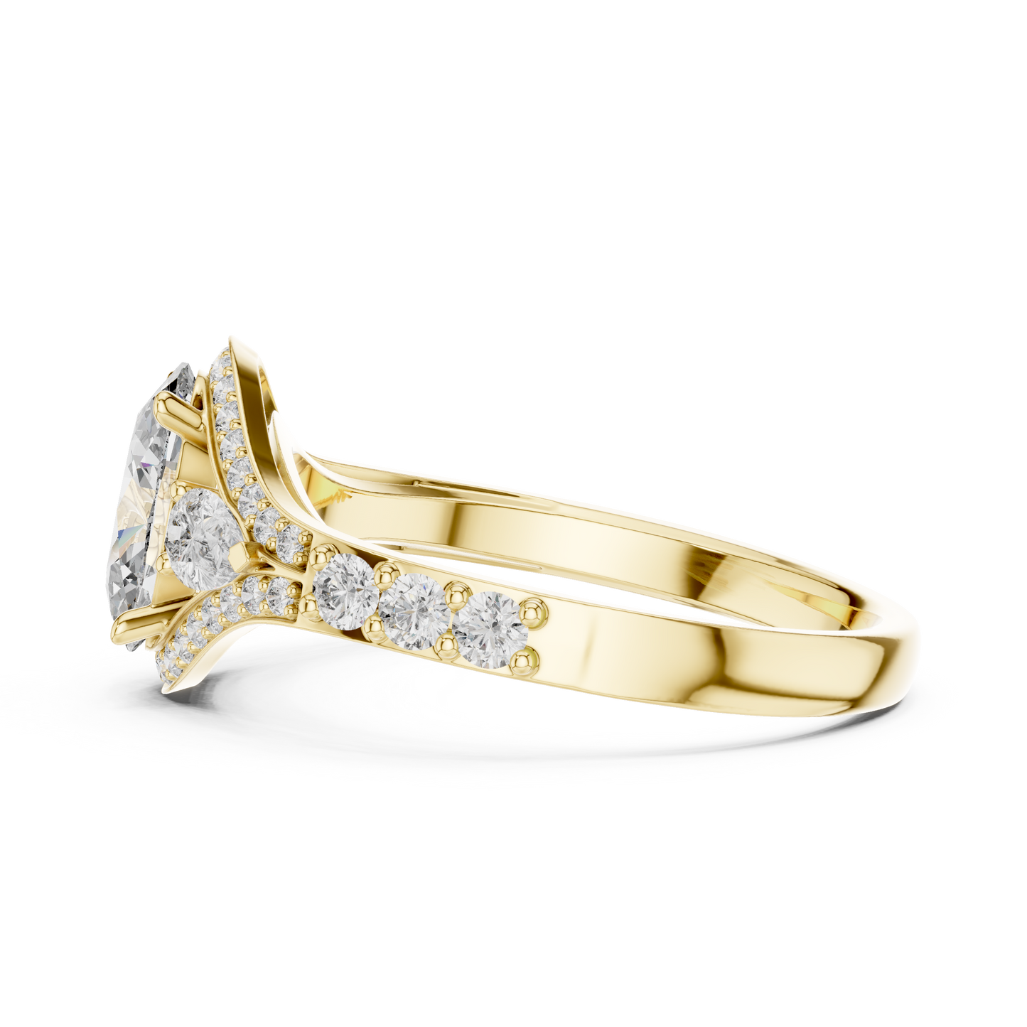 Three-Stone Oval Solitaire Diamond Ring in Rose Gold | Available in Yellow Gold, Platinum & 925 Silver
