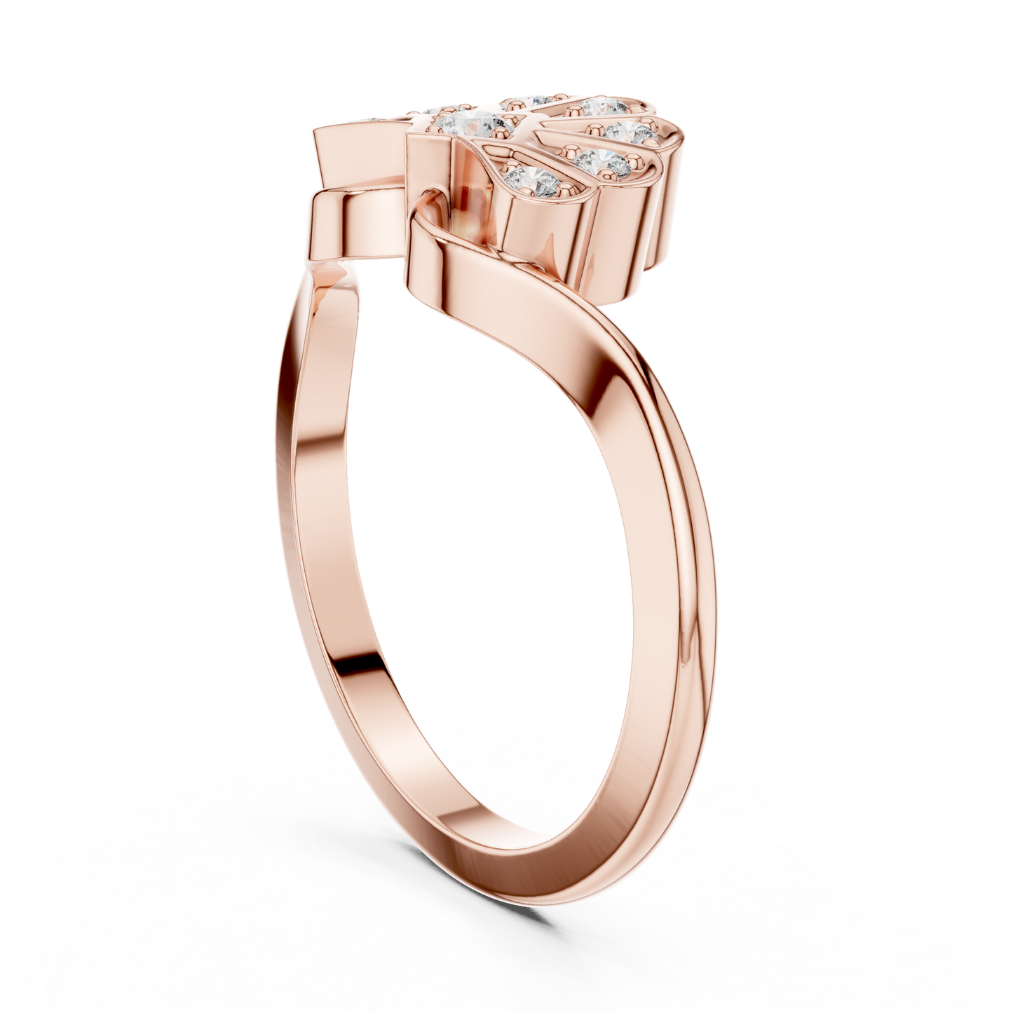Floral Diamond Cluster Ring in Rose Gold | Available in Yellow Gold, Platinum & 925 Silver