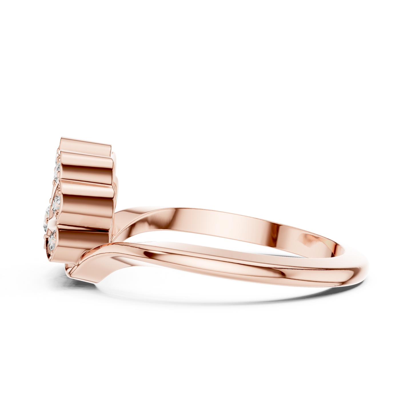 Floral Diamond Cluster Ring in Rose Gold | Available in Yellow Gold, Platinum & 925 Silver