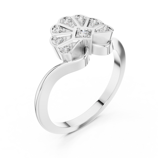 Floral Diamond Cluster Ring in Rose Gold | Available in Yellow Gold, Platinum & 925 Silver