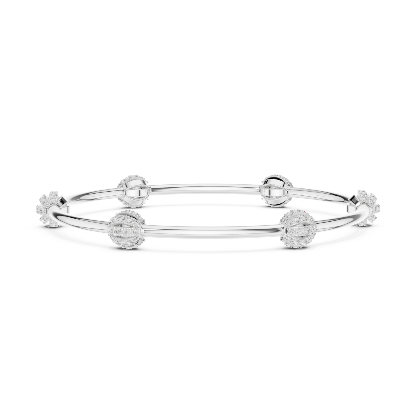 Designer Diamond Bangle Bracelet in Rose Gold | Also in Yellow Gold, Platinum & 925 Silver