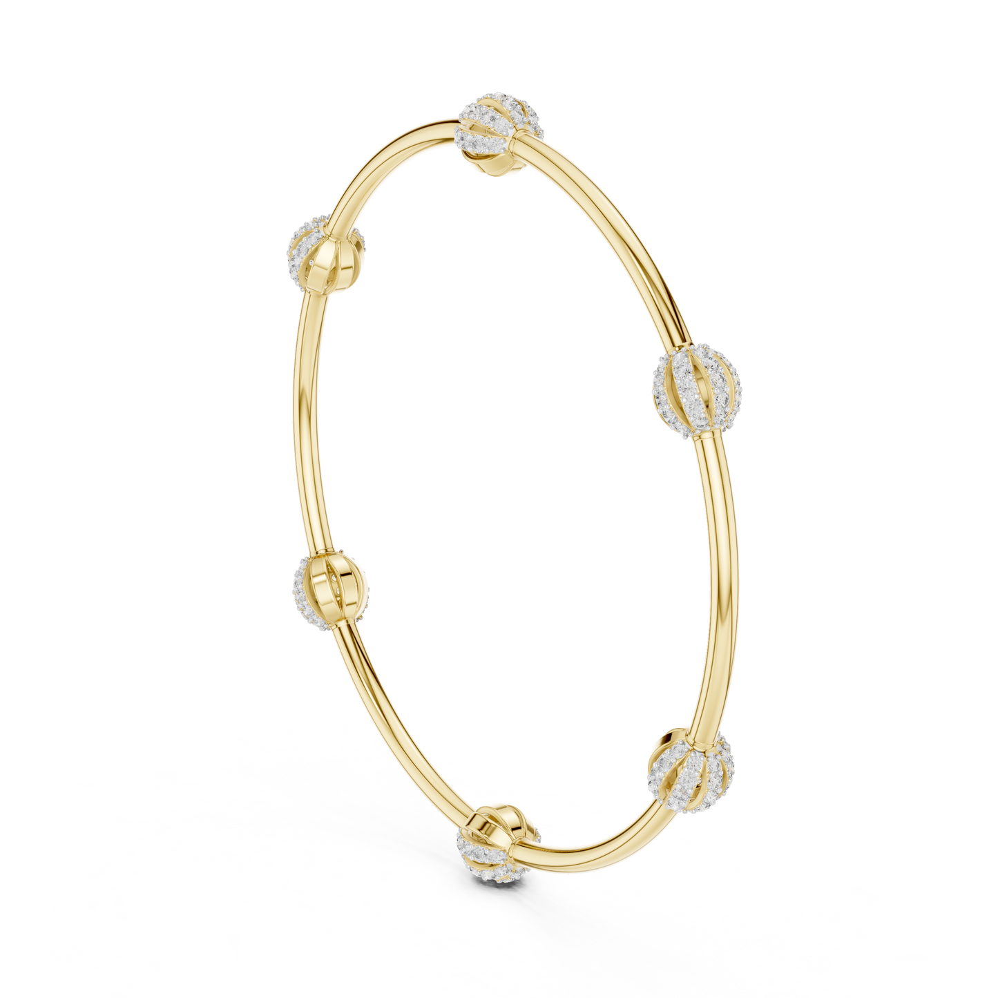 Designer Diamond Bangle Bracelet in Rose Gold | Also in Yellow Gold, Platinum & 925 Silver