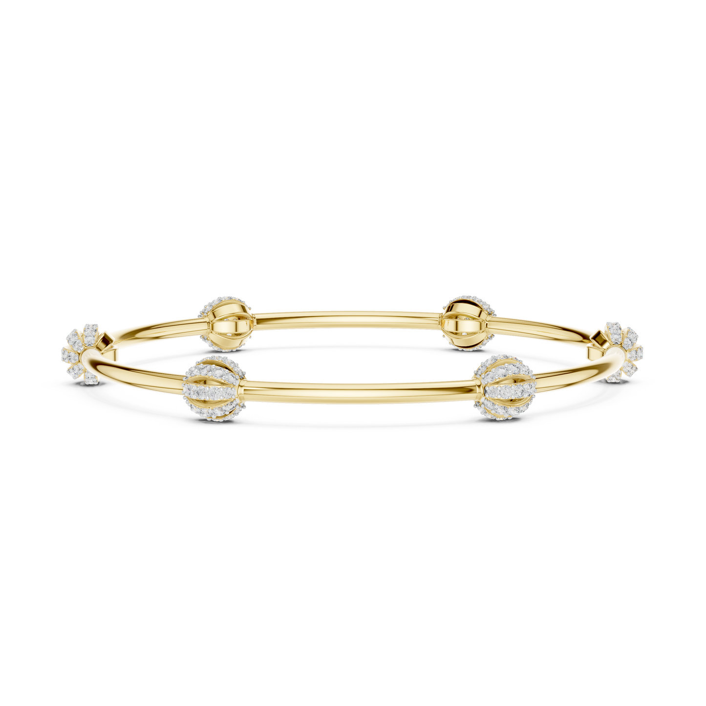 Designer Diamond Bangle Bracelet in Rose Gold | Also in Yellow Gold, Platinum & 925 Silver