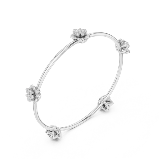 Blossom Knot Diamond Bangle for Women – Gold, Platinum & Silver Options