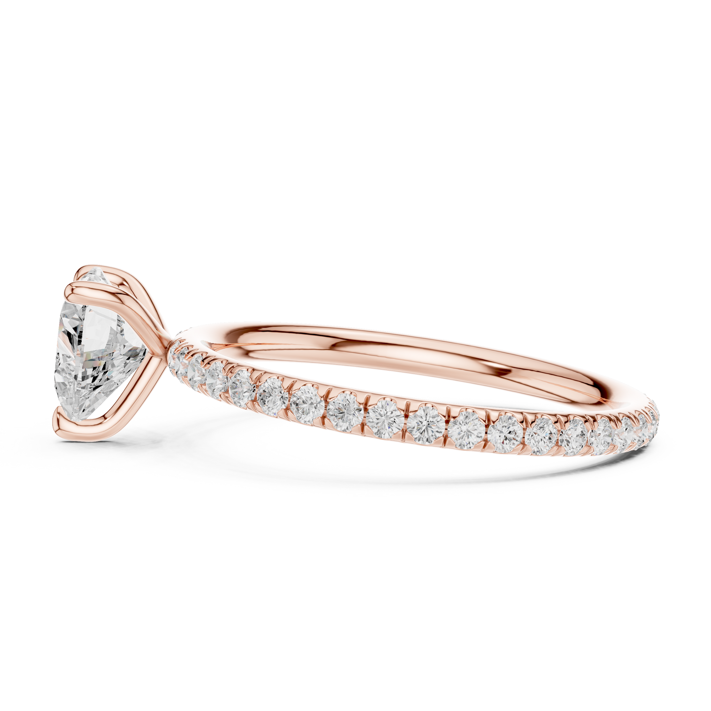 Heart-Shaped Solitaire Diamond Ring – Rose Gold
