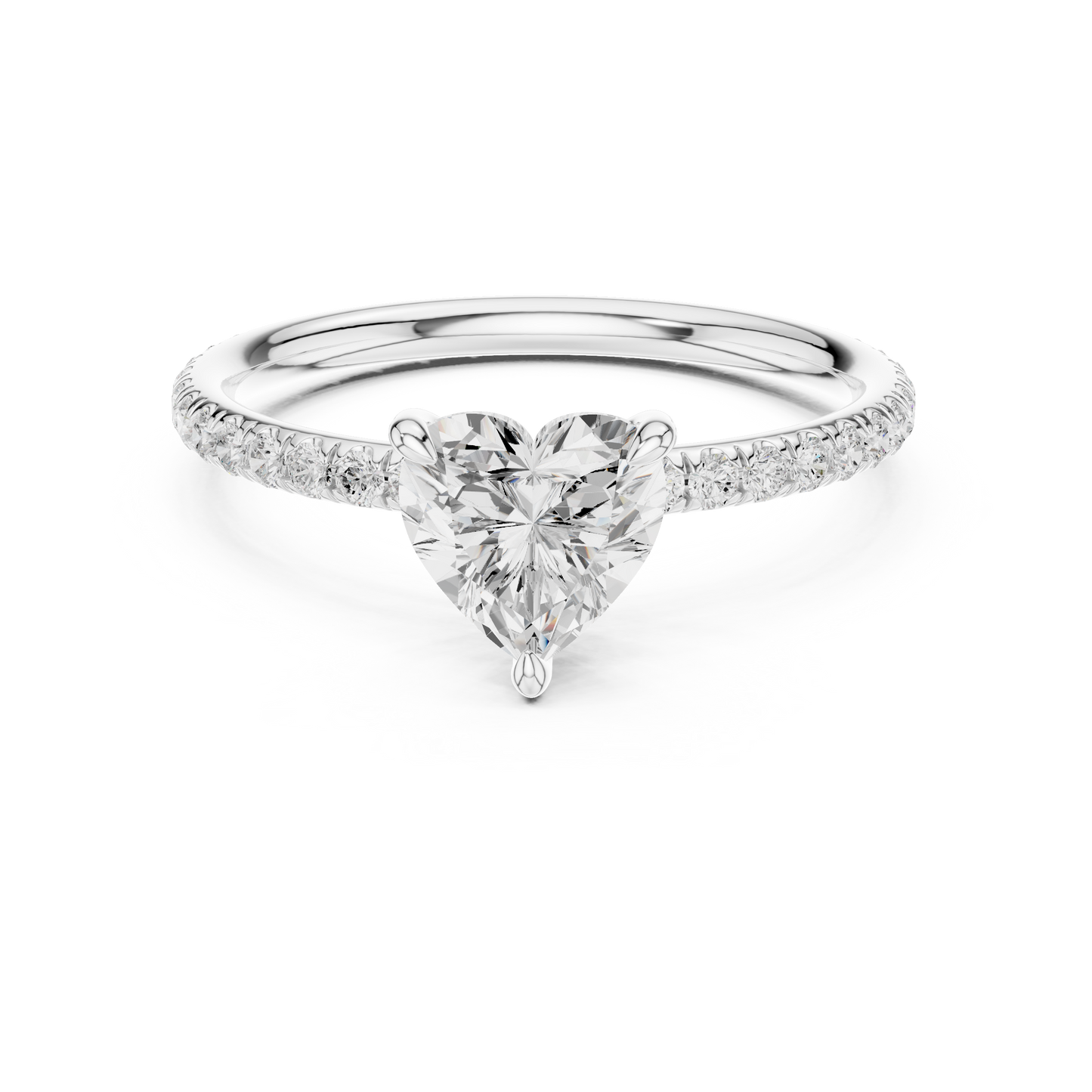 Heart-Shaped Solitaire Diamond Ring – Rose Gold