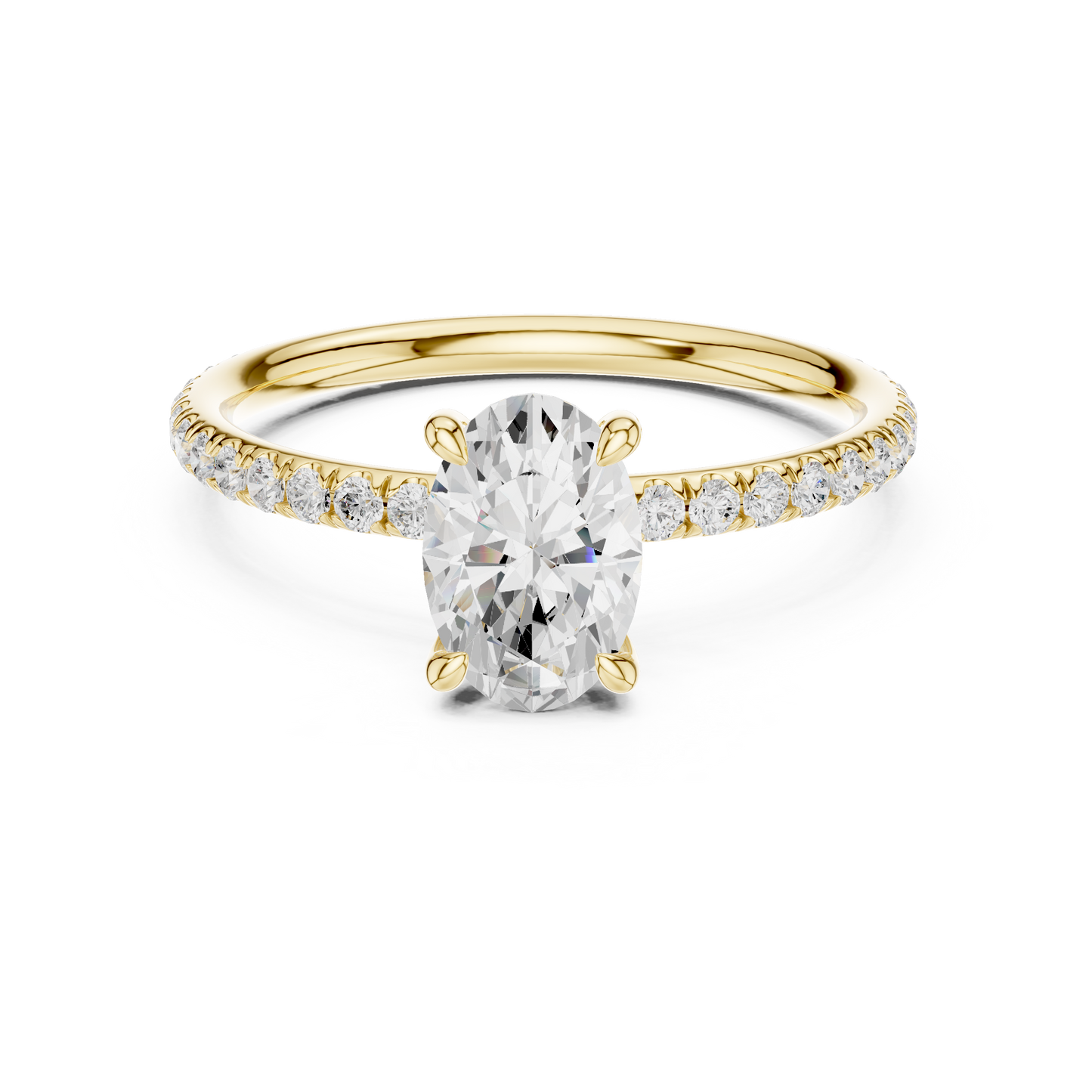 Oval-Cut Solitaire Diamond Ring – Rose Gold