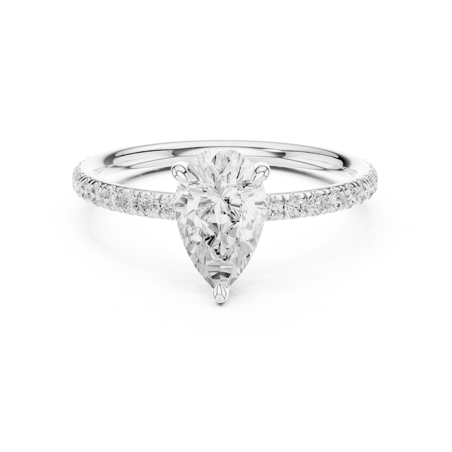Pear-Cut Solitaire Diamond Ring – Rose Gold