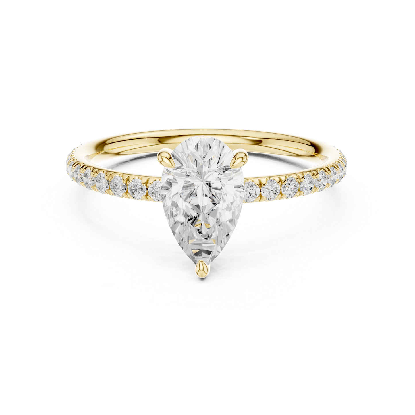 Pear-Cut Solitaire Diamond Ring – Rose Gold