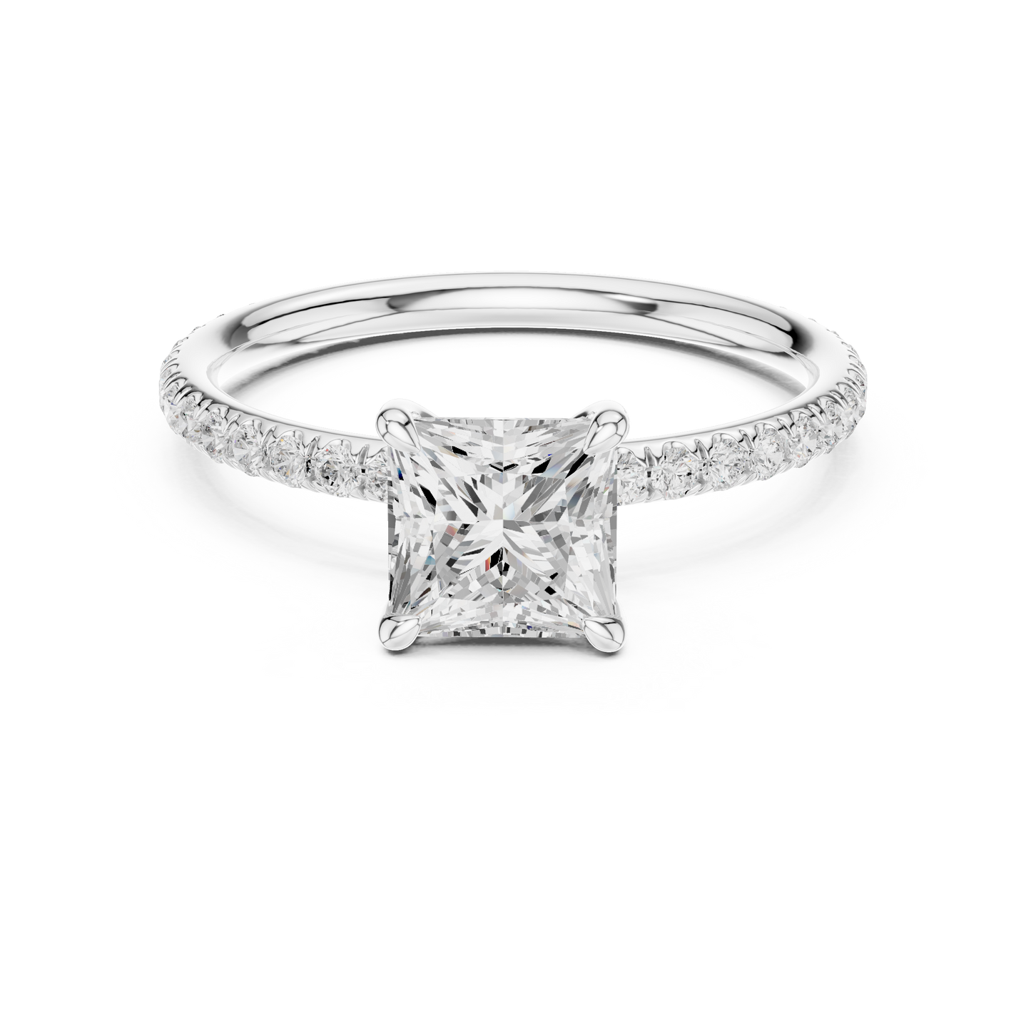 Princess-Cut Solitaire Diamond Ring – Rose Gold