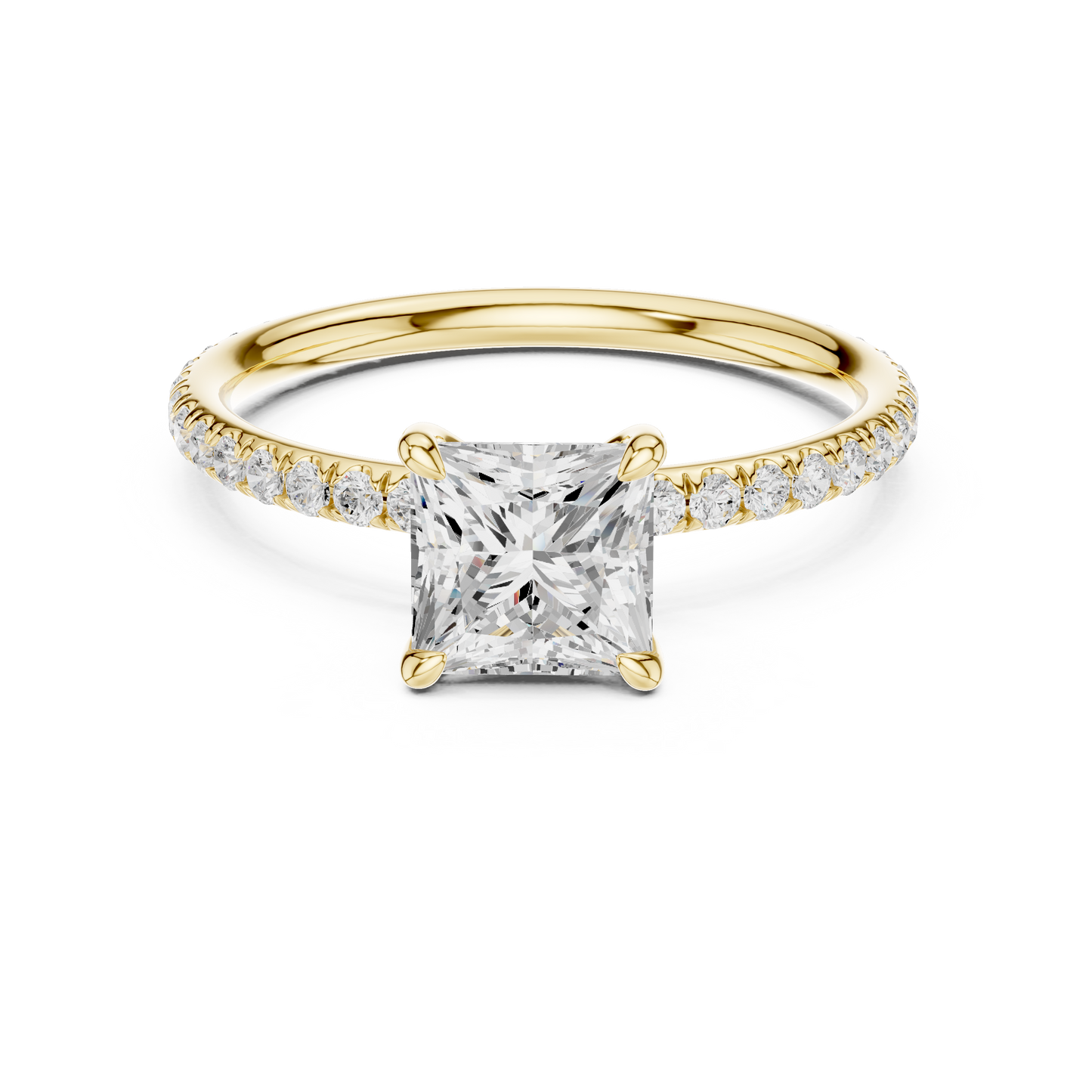Princess-Cut Solitaire Diamond Ring – Rose Gold