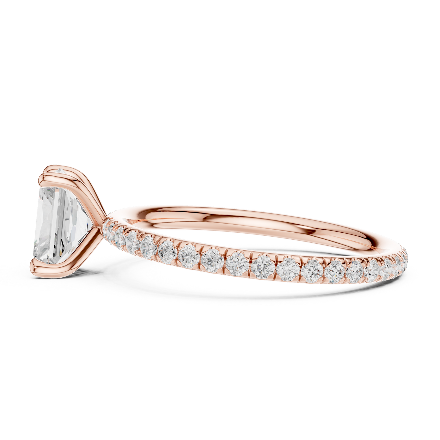 Radiant-Cut Solitaire Diamond Ring – Rose Gold