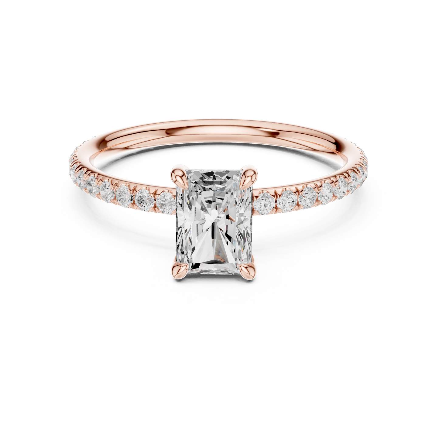 Radiant-Cut Solitaire Diamond Ring – Rose Gold