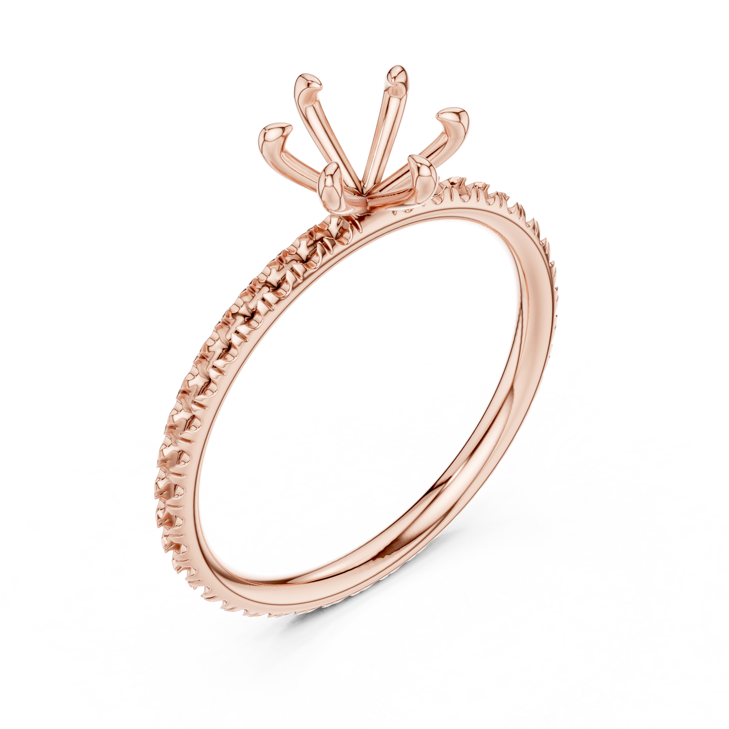 Round-Cut Solitaire Diamond Ring – Rose Gold