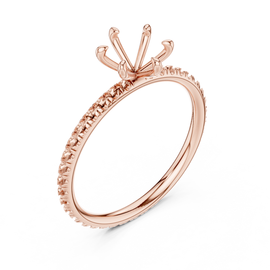 Round-Cut Solitaire Diamond Ring – Rose Gold