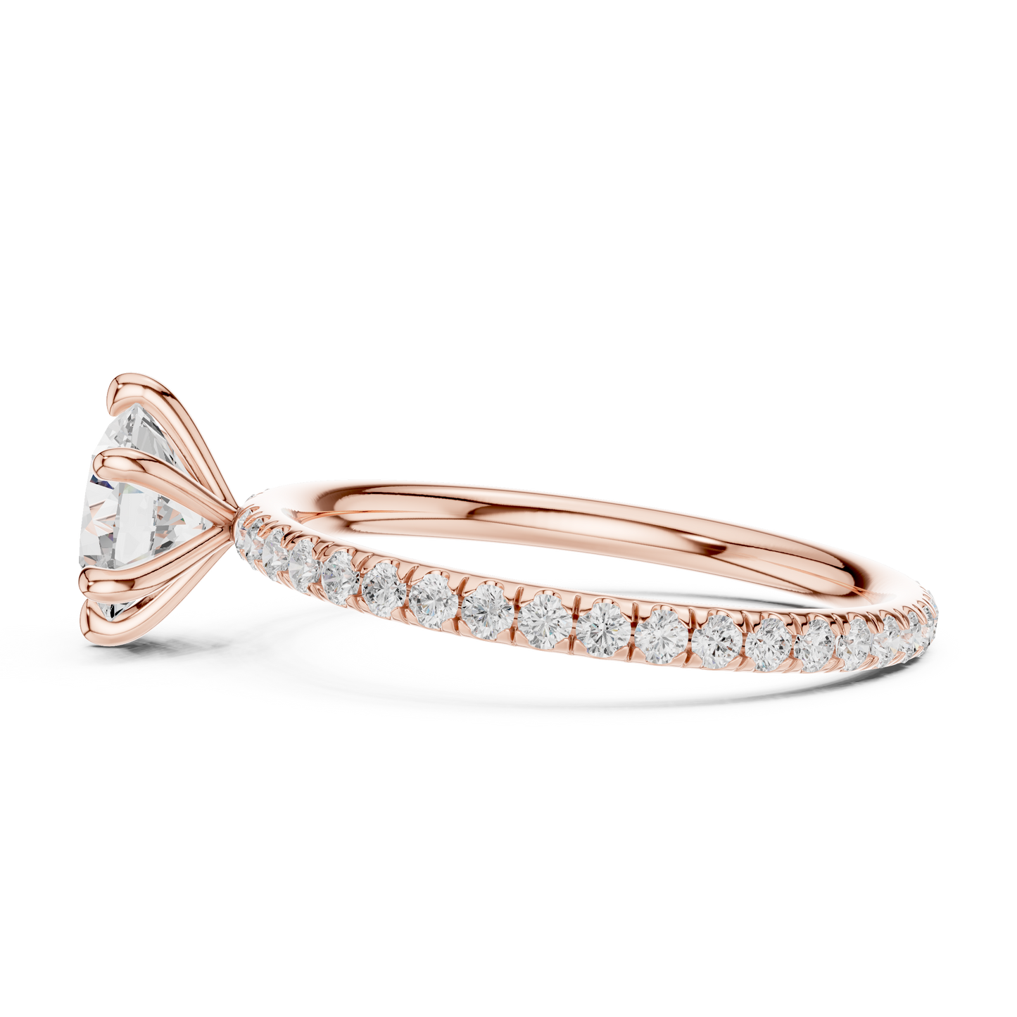 Round-Cut Solitaire Diamond Ring – Rose Gold