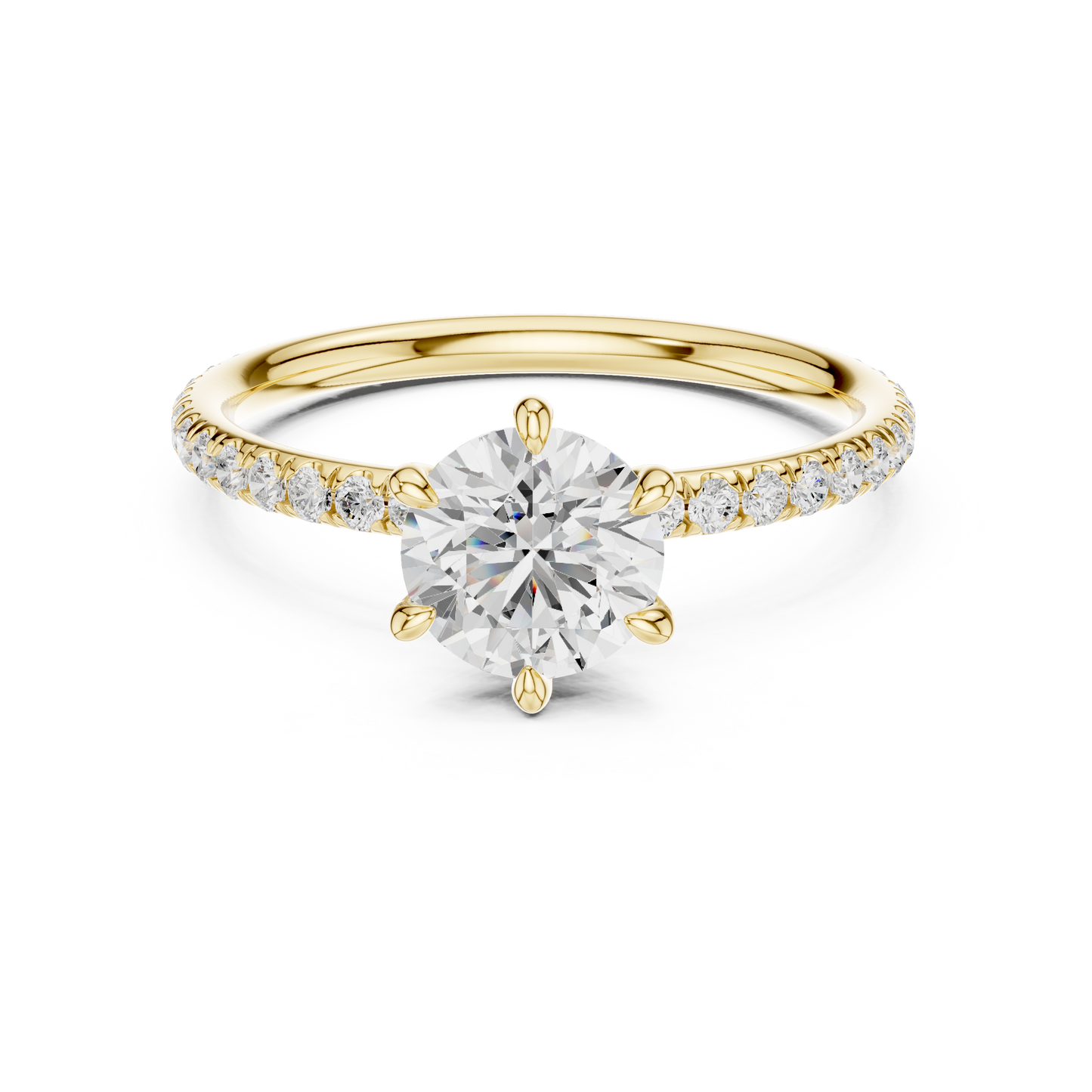Round-Cut Solitaire Diamond Ring – Rose Gold