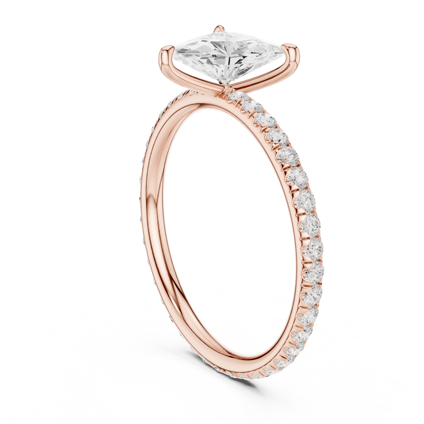 Triangle-Cut Diamond Ring – Rose Gold