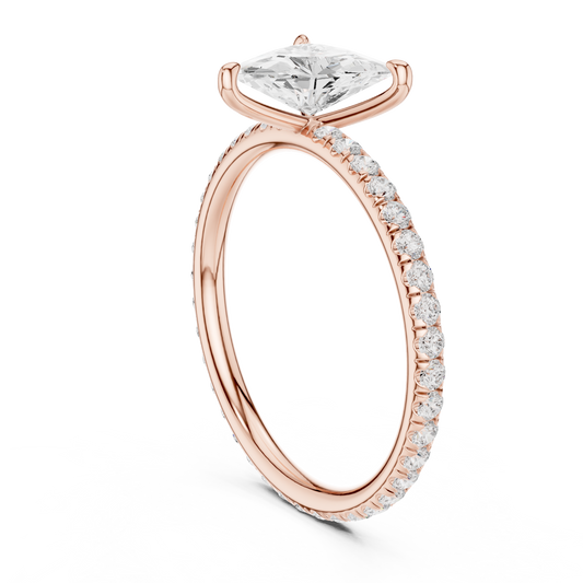 Triangle-Cut Diamond Ring – Rose Gold