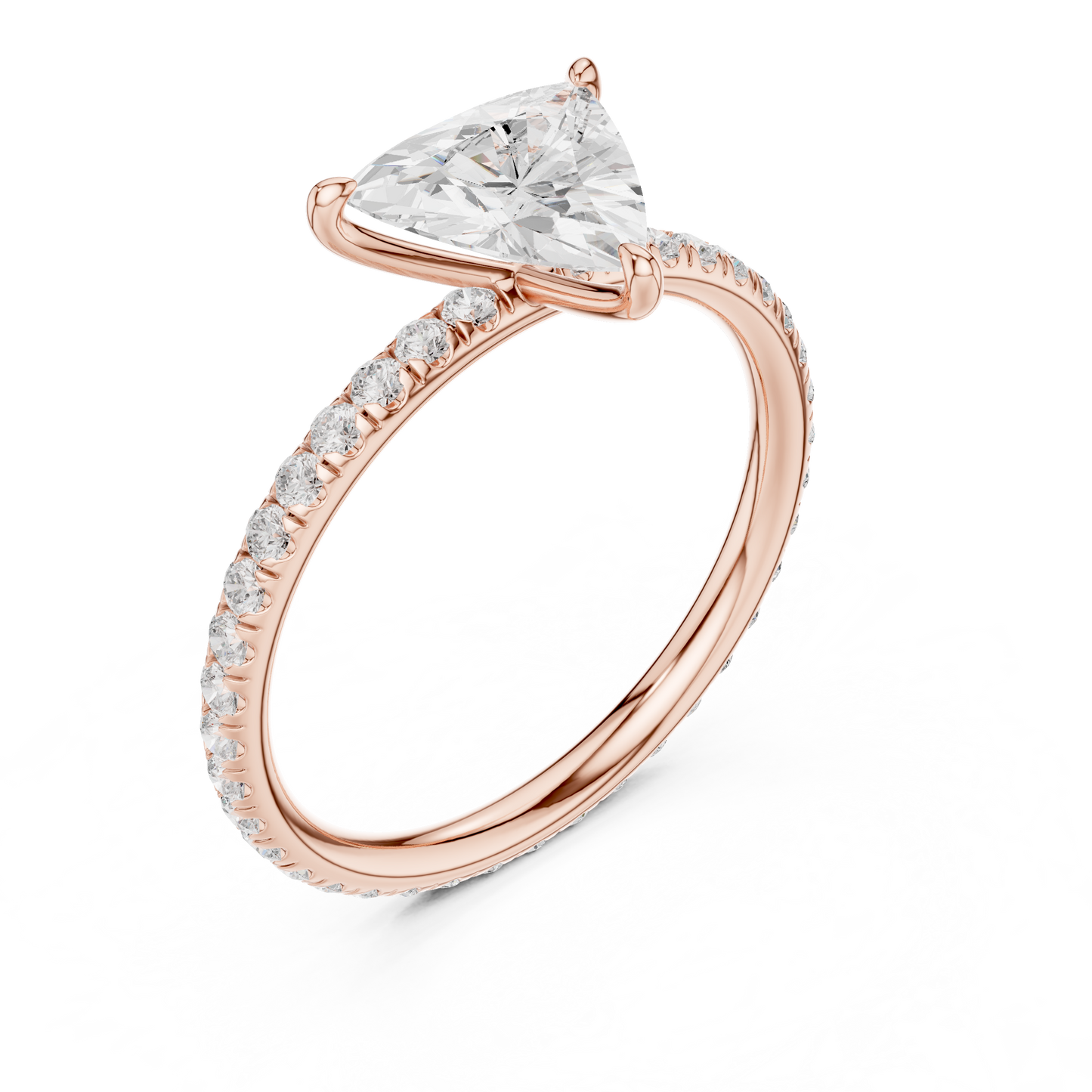 Triangle-Cut Diamond Ring – Rose Gold