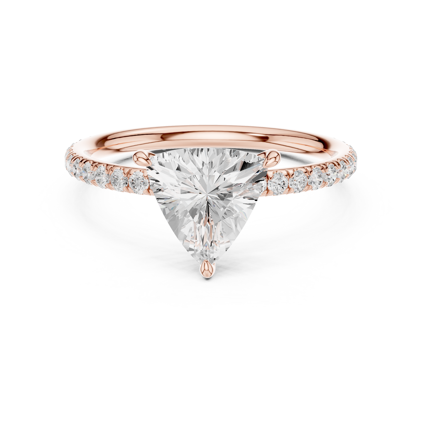 Triangle-Cut Diamond Ring – Rose Gold