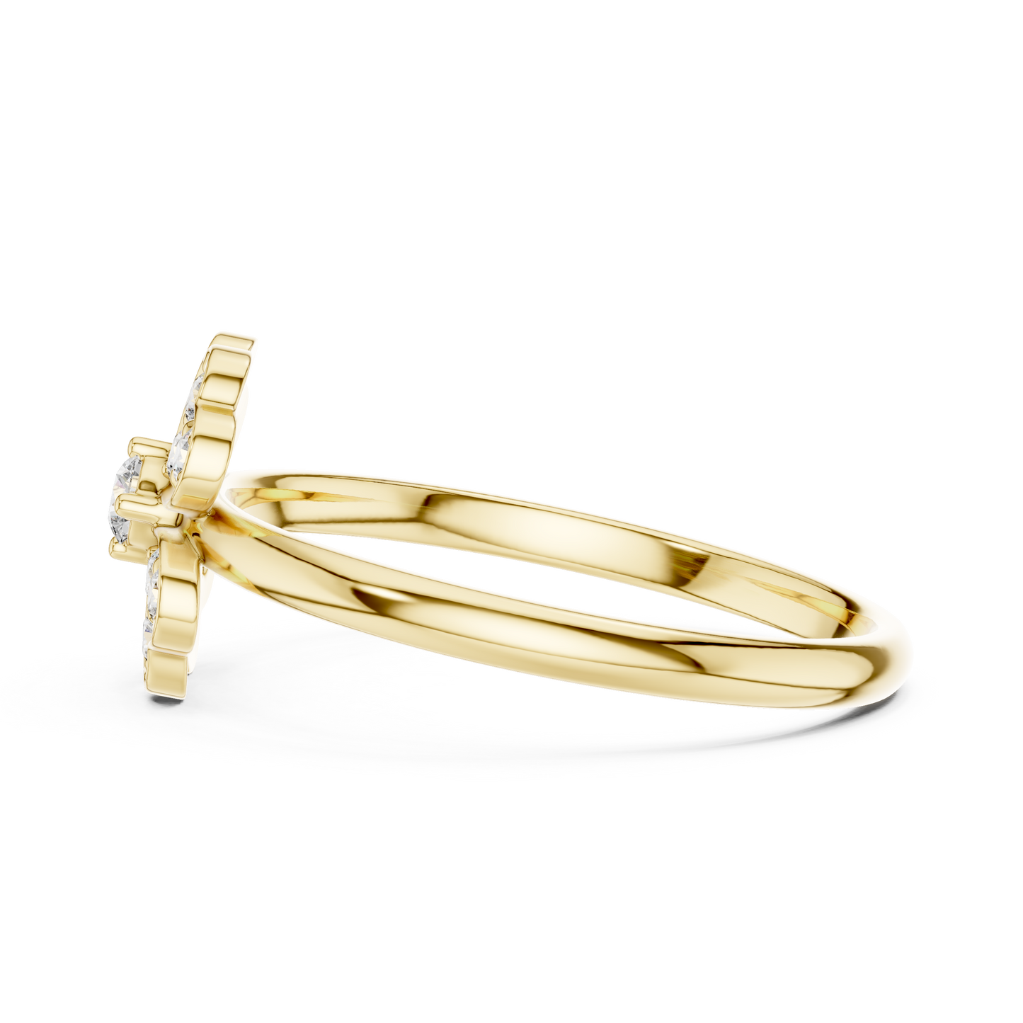 Clover Heart Diamond Ring in 925 Silver | Also in Rose Gold, Yellow Gold & Platinum