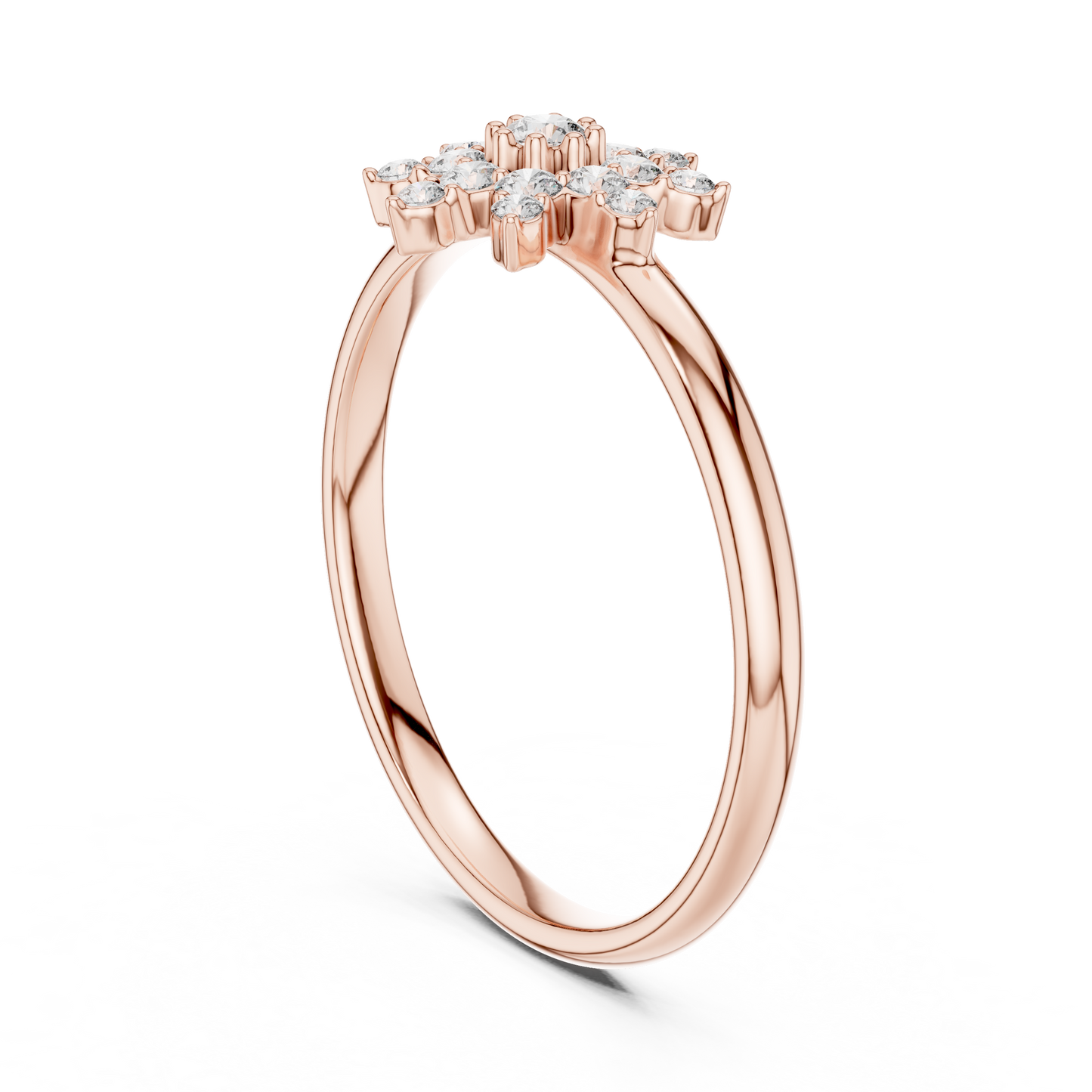 Starburst Floral Diamond Ring in Yellow Gold | Also in Rose Gold, Platinum & 925 Silver