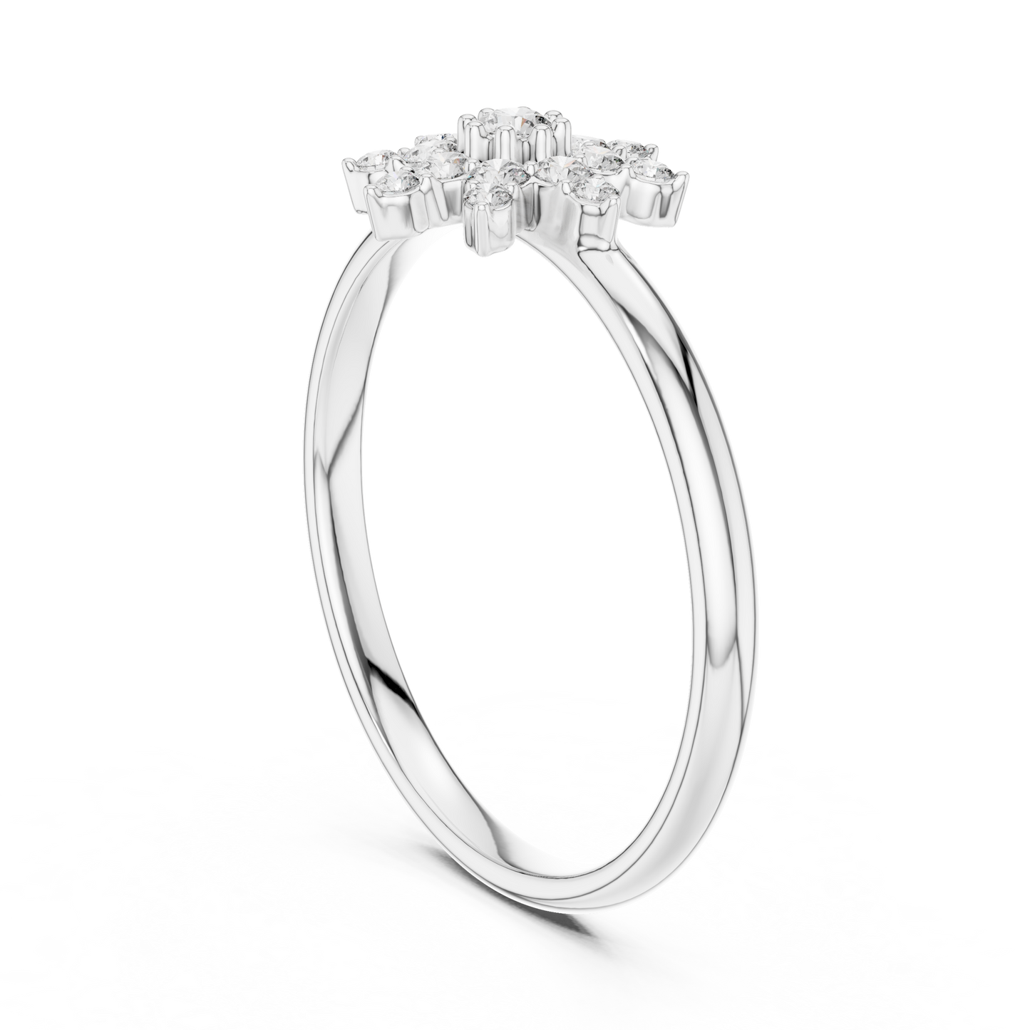 Starburst Floral Diamond Ring in Yellow Gold | Also in Rose Gold, Platinum & 925 Silver