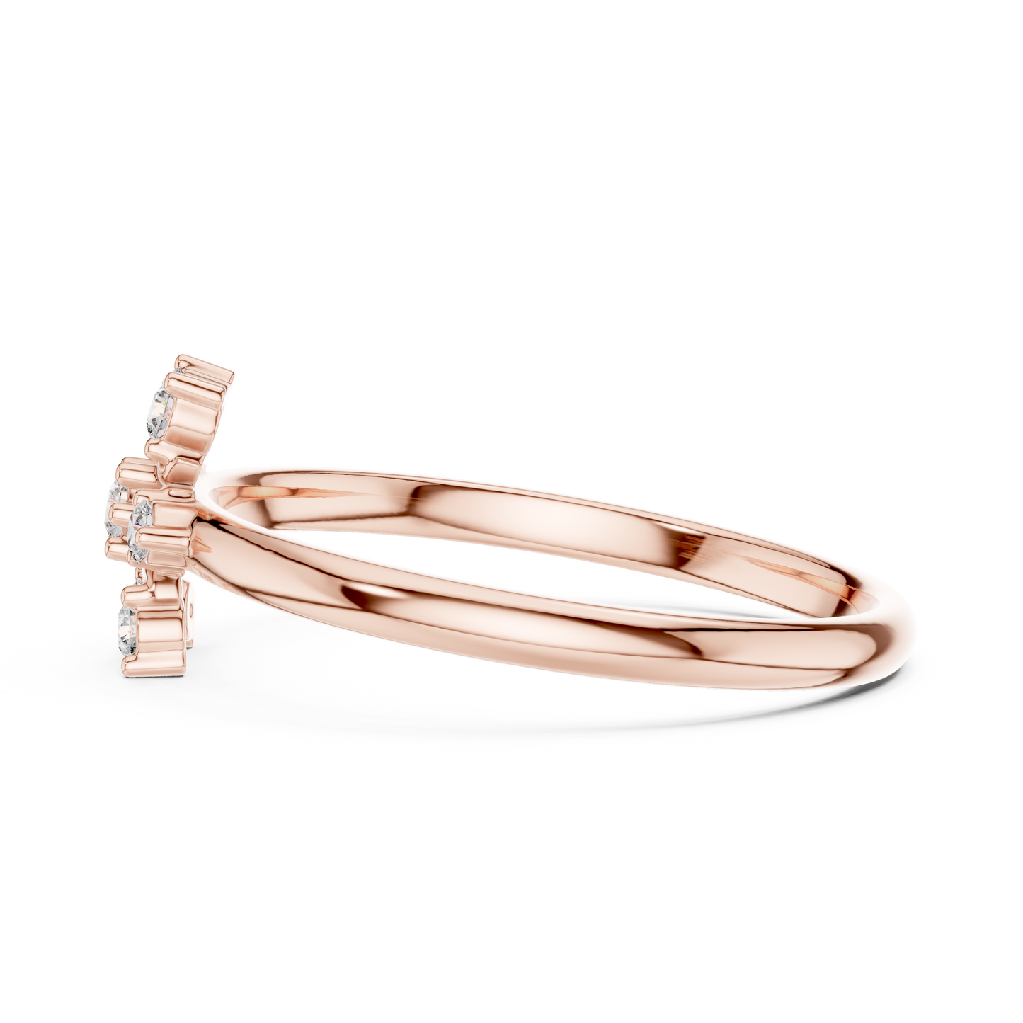 Contemporary Floral Diamond Ring in Yellow Gold | Also in Rose Gold, Platinum & 925 Silver