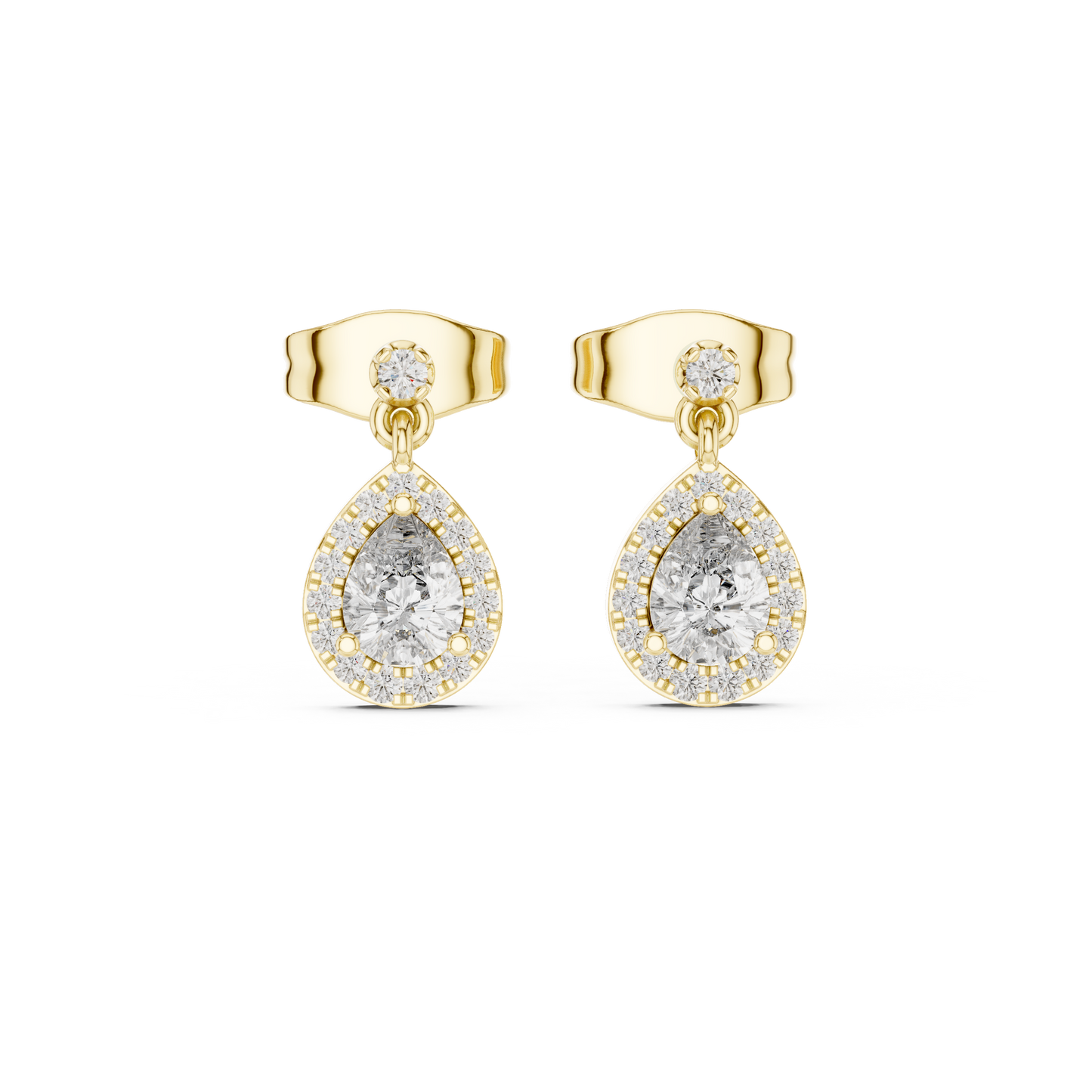 Oval Halo Diamond Drop Earrings | Elegant Dangle Studs
