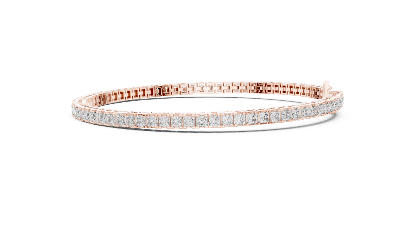 Princess-Cut Diamond Tennis Bracelet in Rose Gold | Also in Yellow Gold, Platinum & Silver