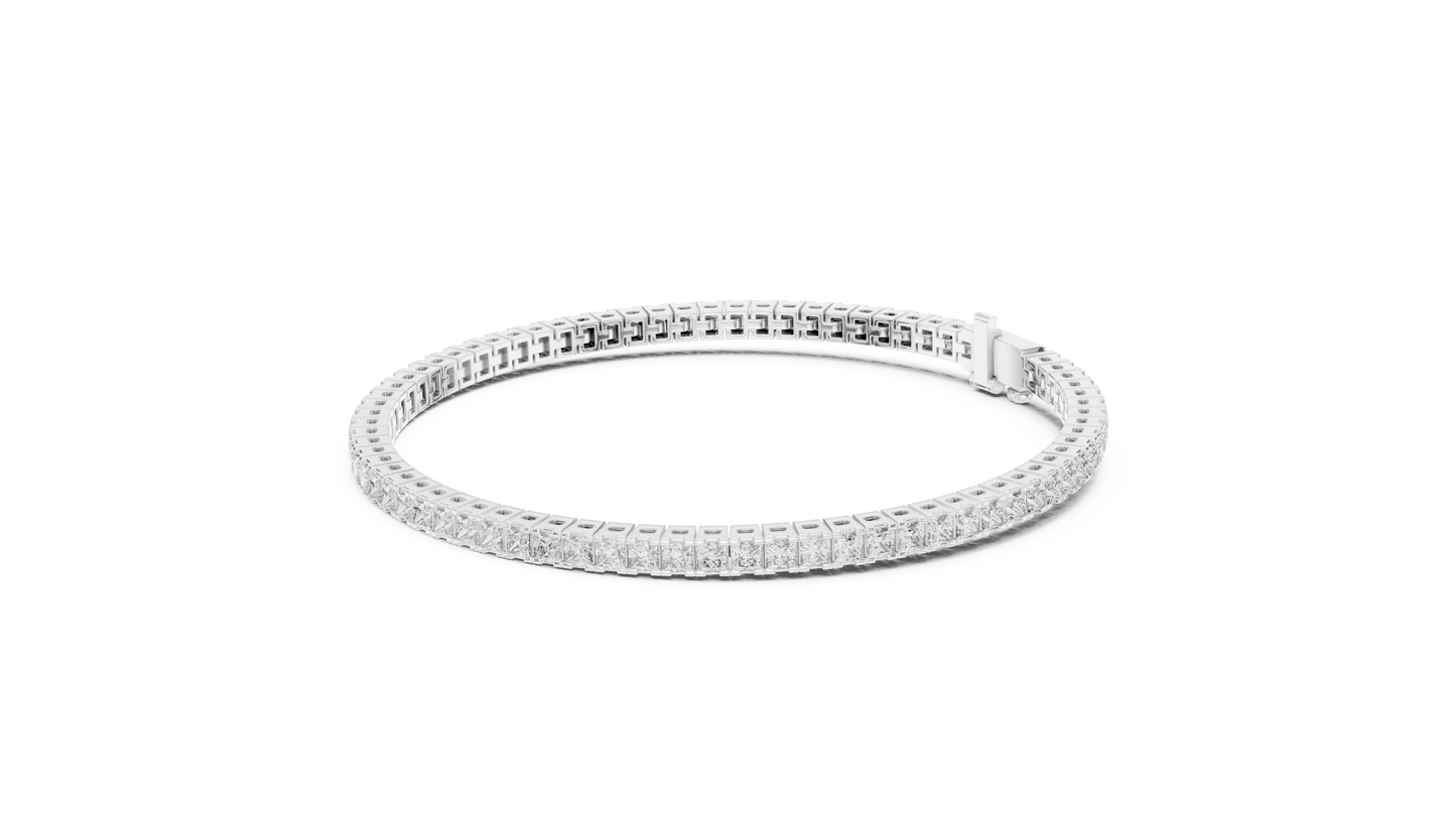 Princess-Cut Diamond Tennis Bracelet in Rose Gold | Also in Yellow Gold, Platinum & Silver