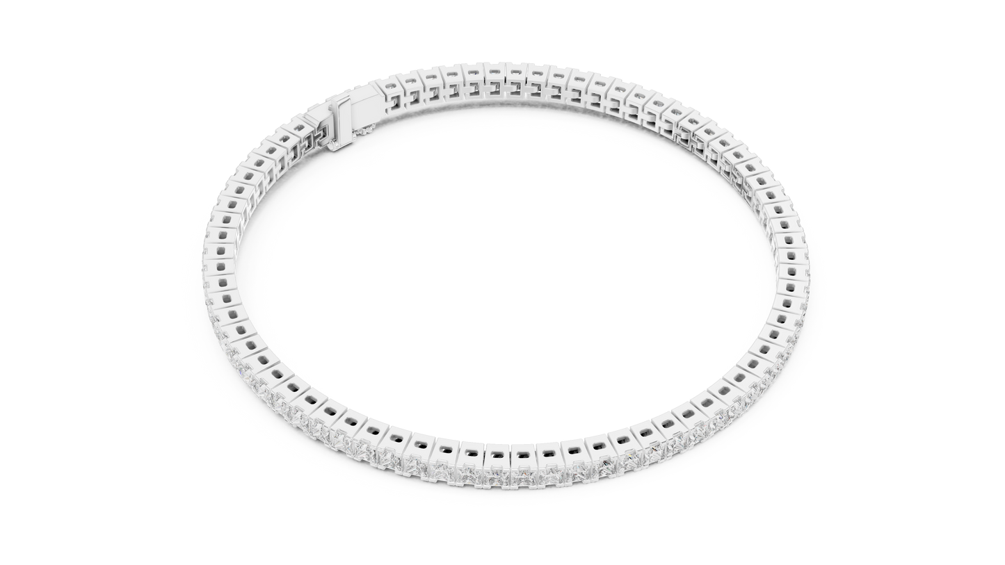 Princess-Cut Diamond Tennis Bracelet in Rose Gold | Also in Yellow Gold, Platinum & Silver