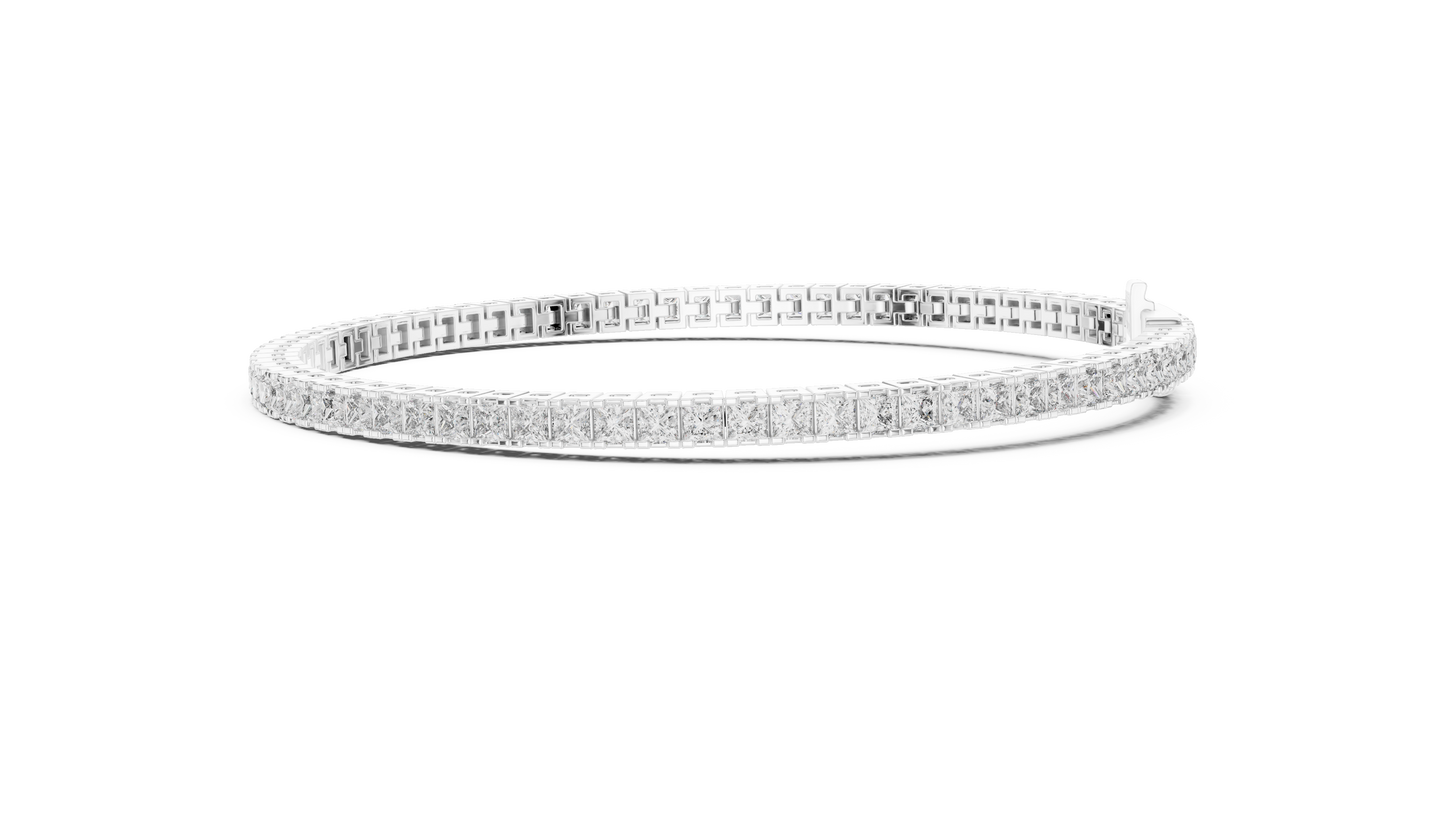 Princess-Cut Diamond Tennis Bracelet in Rose Gold | Also in Yellow Gold, Platinum & Silver