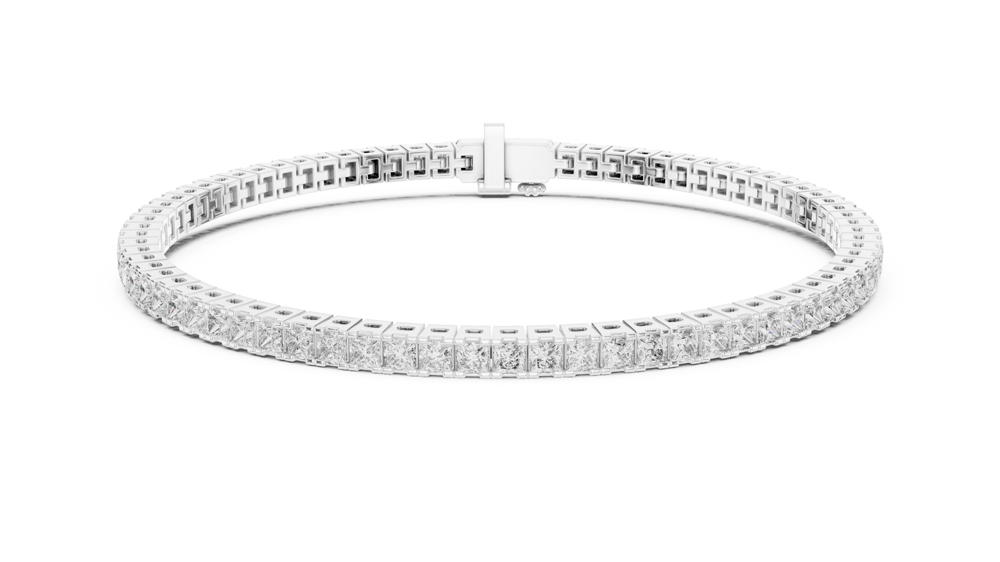 Princess-Cut Diamond Tennis Bracelet in Rose Gold | Also in Yellow Gold, Platinum & Silver