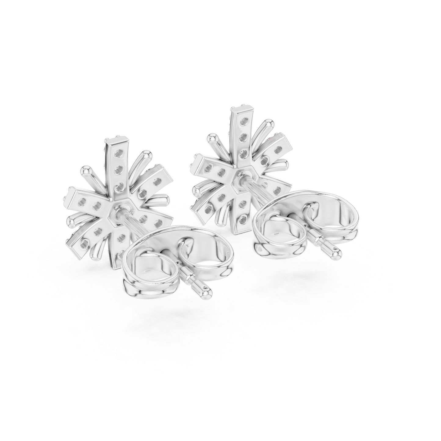 Floral Burst Diamond Stud Earrings | Radiant Bloom Design