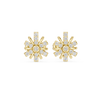Floral Burst Diamond Stud Earrings | Radiant Bloom Design