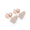 Pavé Diamond Heart Stud Earrings – Rose Gold