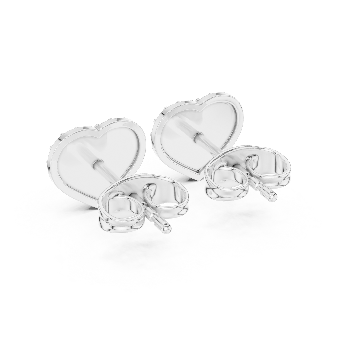 Pavé Diamond Heart Stud Earrings – Rose Gold