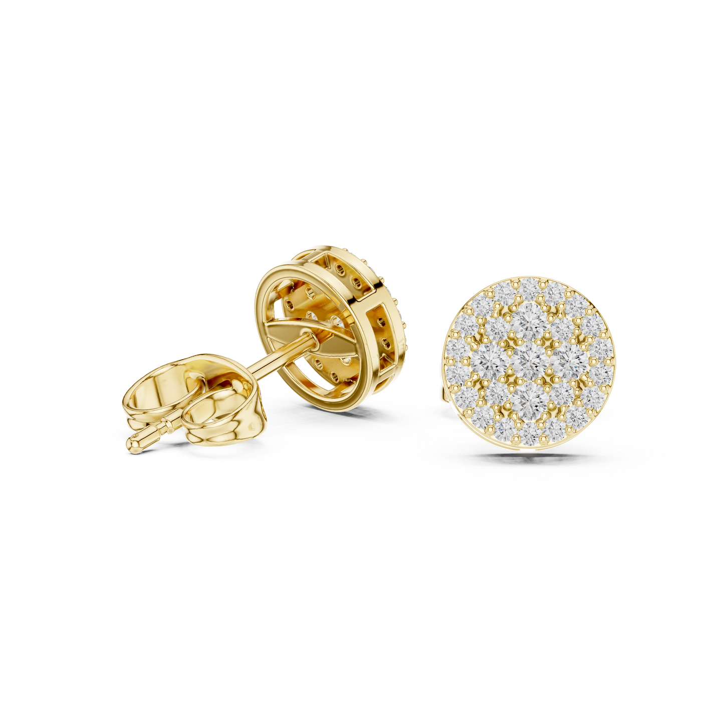 Pavé Cluster Stud Earrings – Rose Gold Finish
